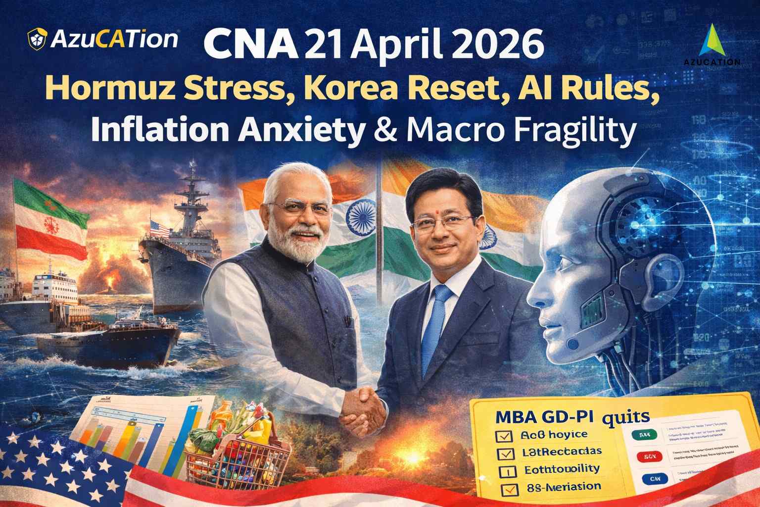 CNA 21 April 2026 Hormuz Stress, Korea Reset, AI Rules, Inflation Anxiety & Macro Fragility