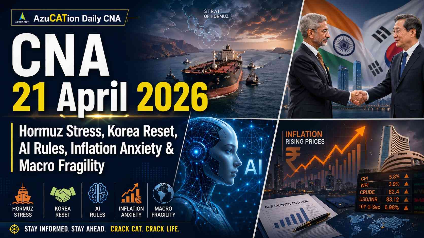 CNA 21 April 2026 | Hormuz Stress, Korea Reset, AI Rules, Inflation Anxiety & Macro Fragility