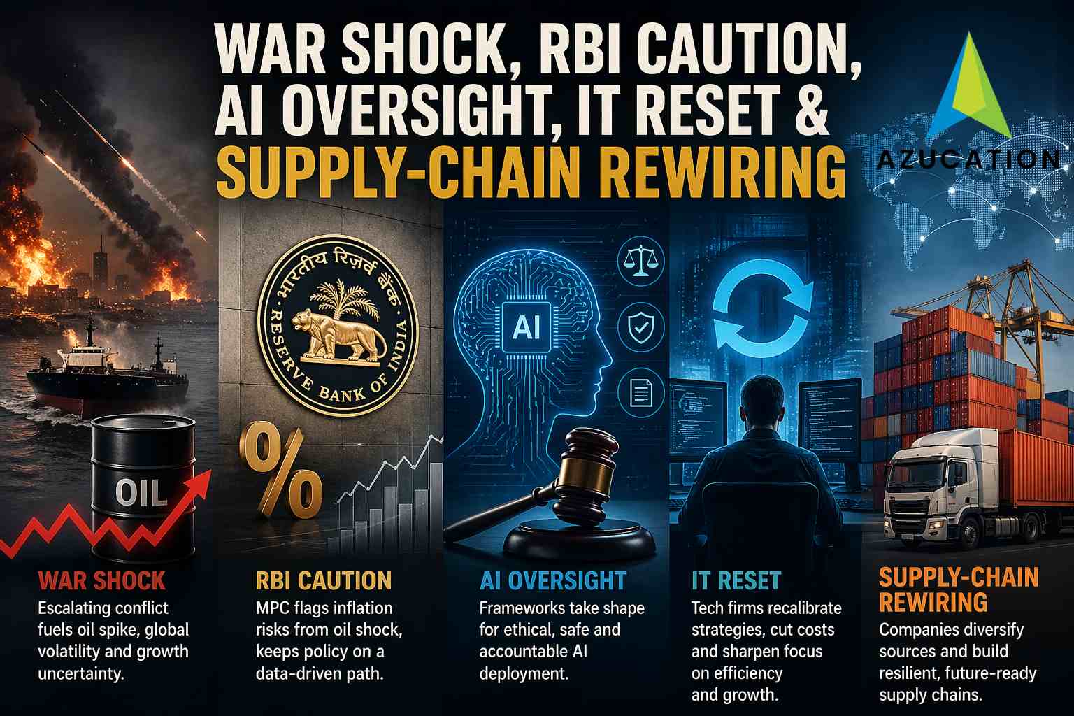 CNA 24 April 2026 | War Shock, RBI Caution, AI Risk, IT Reset & Supply Chains